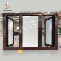 A casement window 3 panel glass thermo aluminum windows